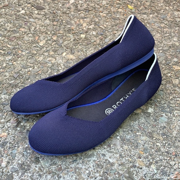 Rothys navy flats white halo retired sz 9.5 - Picture 16 of 16